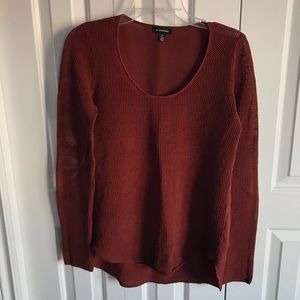 le chateau Rust Scoop Neck Lightweight Knit Sweater